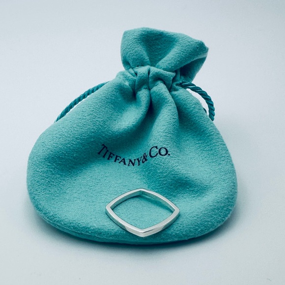 Tiffany & Co. Frank Gehry Narrow Torque Square Ring Size 4 in Silver with Pouch - Picture 9 of 9